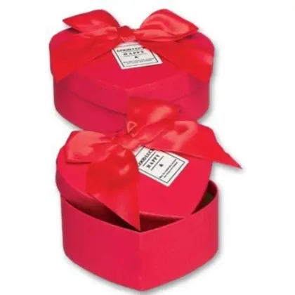 Κουτί Χάρτινο Σε Σχήμα Καρδιάς Με Καπάκι και Φιόγκο 13x12x4.5 cm