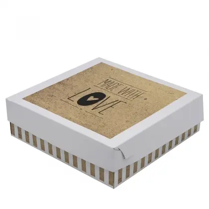 Κουτί Ζαχαροπλαστείου Νο35 “Made With Love” 35x35x10cm Συσκευασία 5 Τεμαχίων