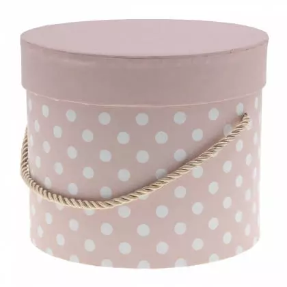 Κουτιά Σετ 3 Τεμαχίων Κυλινδρικά Φ23x19cm. Φ19.5x17cm. Φ16.5x14cm Πουά