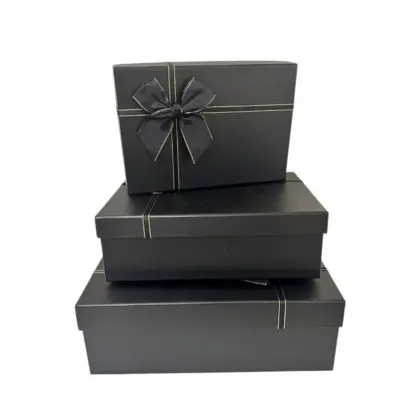 Κουτιά Σετ 3 Τεμαχίων Με Καπάκι 33,5x25x11,5 - 29x21x9 - 24,5x17x6,5cm