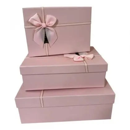 Κουτιά Σετ 3 Τεμαχίων Με Καπάκι 33,5x25x11,5 - 29x21x9 - 24,5x17x6,5cm