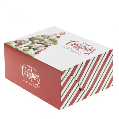 Κουτιά Ζαχαροπλαστείου No4 Χριστουγεννιάτικα 14x10x7cm Συσκευασία 5 Τεμαχίων