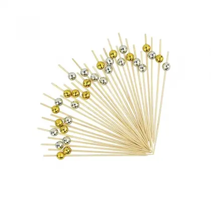 Ξυλάκι Cocktail ''Χάντρα'' 12cm Συσκευασία 100 Τεμαχίων