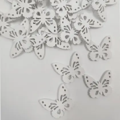 Ξύλινη Διακοσμητική Πεταλούδα 2.8x2cm Συσκευασία 50 Τεμαχίων