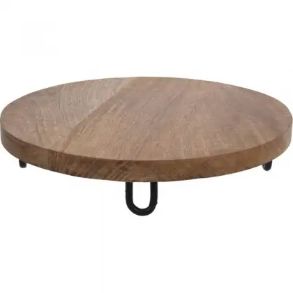 Ξύλινος Δίσκος Στρογγυλός Με Ποδαράκια 29x6cm