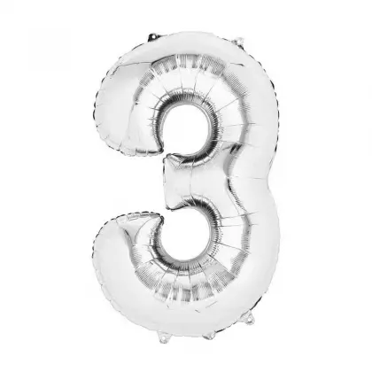 Μπαλόνι Με Τον Αριθμό 3 Foil Μεταλιζέ