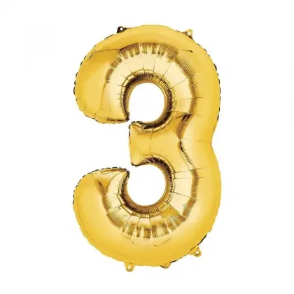 Μπαλόνι Με Τον Αριθμό 3 Foil Μεταλιζέ