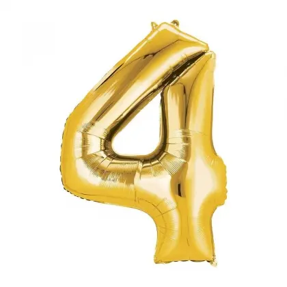 Μπαλόνι Με Τον Αριθμό 4 Foil Μεταλιζέ