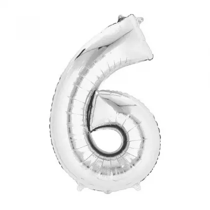 Μπαλόνι Με Τον Αριθμό 6 Foil Μεταλιζέ