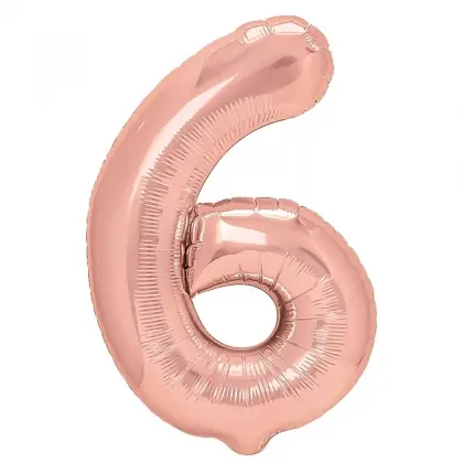 Μπαλόνι Με Τον Αριθμό 6 Foil Μεταλιζέ 70cm