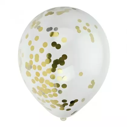 Μπαλόνια Διάφανα Με Κομφετί Συσκευασία 8 Τεμαχίων Ύψος 30cm
