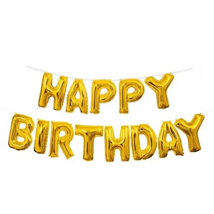Μπαλόνια Γενεθλίων “Happy Birthday” Αλουμινίου 13 Τεμάχια Ύψος 36cm