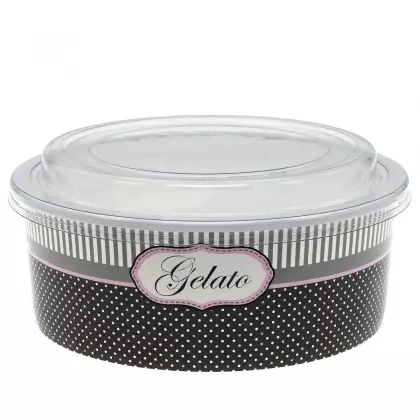 Μπωλ Παγωτού Πλαστικό Με Καπάκι PET 1250ml Συσκευασία 5 Τεμαχίων