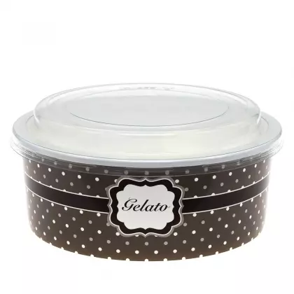 Μπωλ Παγωτού Πλαστικό Με Καπάκι PET 1250ml Συσκευασία 5 Τεμαχίων