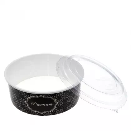 Μπωλ Παγωτού Πλαστικό Με Καπάκι PET 1250ml Συσκευασία 5 Τεμαχίων