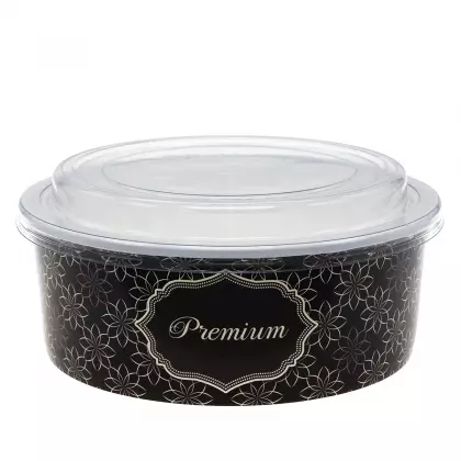 Μπωλ Παγωτού Πλαστικό Με Καπάκι PET 1250ml Συσκευασία 5 Τεμαχίων