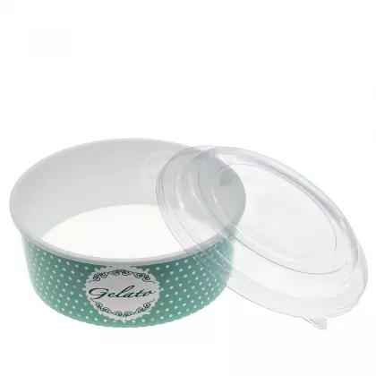 Μπωλ Παγωτού Πλαστικό Με Καπάκι PET 1250ml Συσκευασία 5 Τεμαχίων