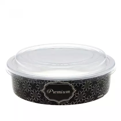 Μπωλ Παγωτού Πλαστικό Με Καπάκι PET 900ml Συσκευασία 5 Τεμαχίων