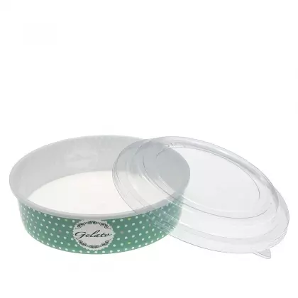 Μπωλ Παγωτού Πλαστικό Με Καπάκι PET 900ml Συσκευασία 5 Τεμαχίων