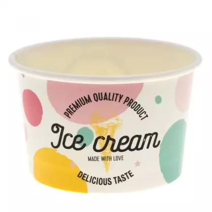 Μπωλ Παγωτού Χάρτινο 100ml Με Σχέδιο “Circles” Συσκευασία 10 Τεμαχίων