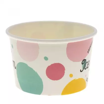 Μπωλ Παγωτού Χάρτινο 100ml Με Σχέδιο “Circles” Συσκευασία 10 Τεμαχίων