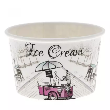 Μπωλ Παγωτού Χάρτινο 100ml Με Σχέδιο “Town Square” Συσκευασία 10 Τεμαχίων