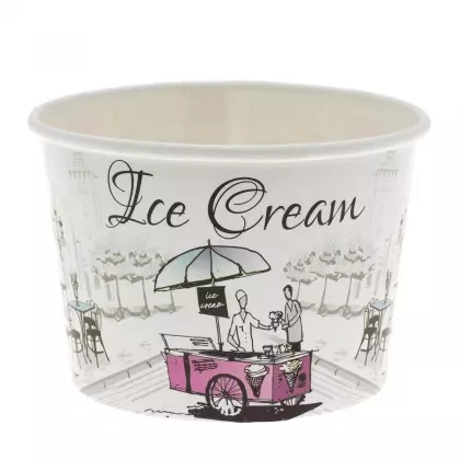 Μπωλ Παγωτού Χάρτινο 280ml Με Σχέδιο “Town Square” Συσκευασία 10 Τεμαχίων