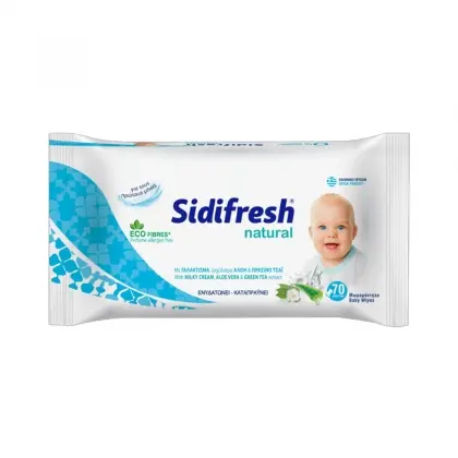 Μωρομάντηλα Sidifresh Natural Συσκευασία 70 Τεμαχίων