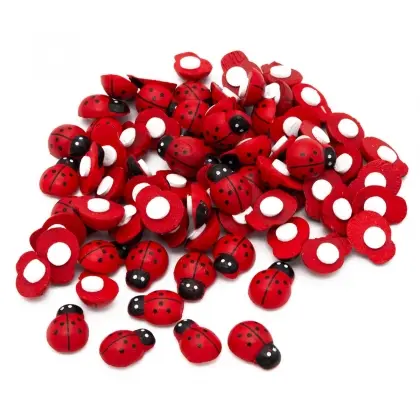 Πασχαλίτσες Ξύλινες Διακοσμητικές 12x15mm Με Αυτοκόλλητο Συσκευασία 96 Τεμαχίων