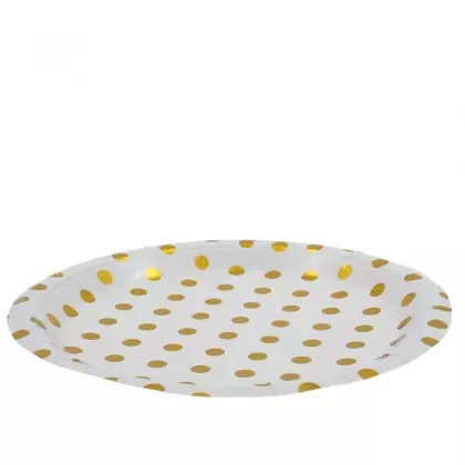 Πιάτα Χάρτινα Μίας Χρήσης Με Μεγάλα Πουά Φ23cm Συσκευασία 10 Τεμαχίων