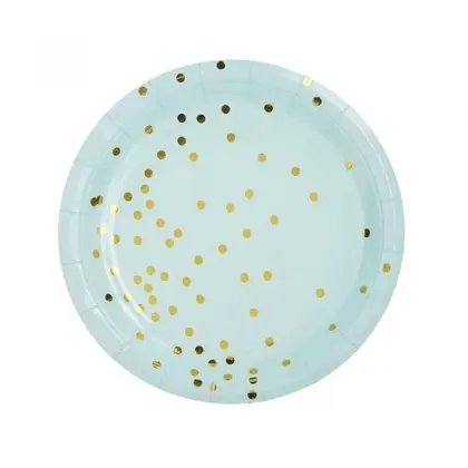 Πιάτα Χάρτινα Μίας Χρήσης Με Μικρά Πουά Φ18cm Συσκευασία 10 Τεμαχίων