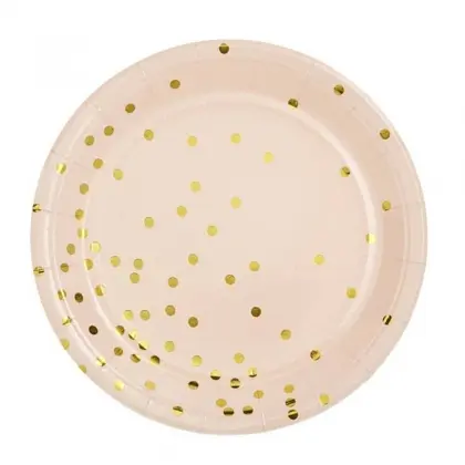 Πιάτα Χάρτινα Μίας Χρήσης Με Μικρά Πουά Φ23cm Συσκευασία 10 Τεμαχίων