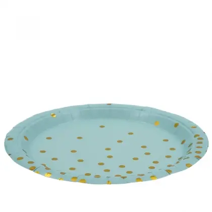 Πιάτα Χάρτινα Μίας Χρήσης Με Μικρά Πουά Φ23cm Συσκευασία 10 Τεμαχίων