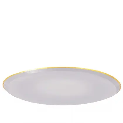 Πιάτα Χάρτινα Μίας Χρήσης Με Χρυσό Περίγραμμα Ρίγα Φ18cm Συσκευασία 10 Τεμαχίων