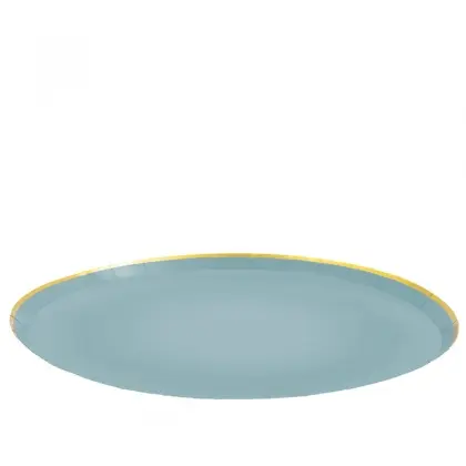 Πιάτα Χάρτινα Μίας Χρήσης Με Χρυσό Περίγραμμα Ρίγα Φ18cm Συσκευασία 10 Τεμαχίων