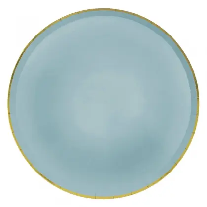 Πιάτα Χάρτινα Μίας Χρήσης Με Χρυσό Περίγραμμα Ρίγα Φ18cm Συσκευασία 10 Τεμαχίων