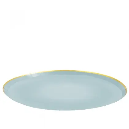 Πιάτα Χάρτινα Μίας Χρήσης Με Χρυσό Περίγραμμα Ρίγα Φ23cm Συσκευασία 10 Τεμαχίων