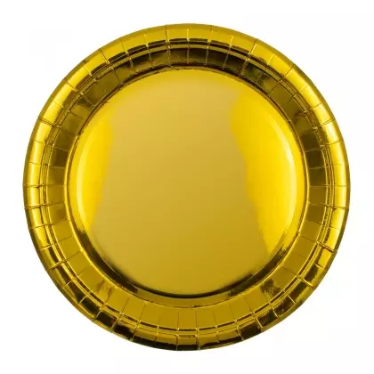 Πιάτα Χάρτινα Μίας Χρήσης Μεταλιζέ Φ23cm Συσκευασία 10 Τεμαχίων