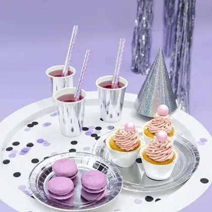 Πιάτα Χάρτινα Μίας Χρήσης Μεταλιζέ Φ23cm Συσκευασία 6 Τεμαχίων