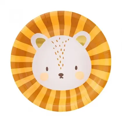 Πιάτα Χάρτινα Μίας Χρήσης Σχέδιο Λιονταράκι Φ18cm Συσκευασία 6 Τεμαχίων