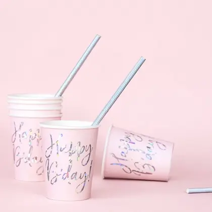 Ποτήρια Χάρτινα Happy Birthday 220ml Συσκευασία 6 Τεμαχίων