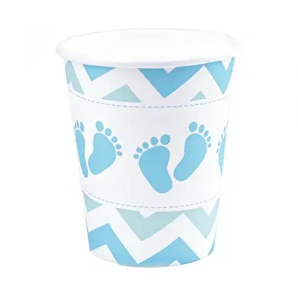 Ποτήρια Χάρτινα με Σχέδιο Baby Shower Feet 220ml Συσκευασία 6 Τεμαχίων