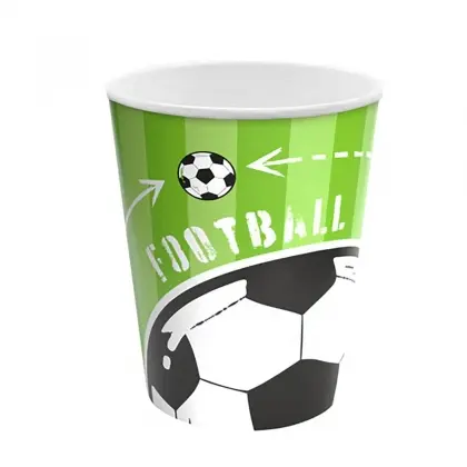 Ποτήρια Χάρτινα με Σχέδιο Football 220ml Συσκευασία 6 Τεμαχίων
