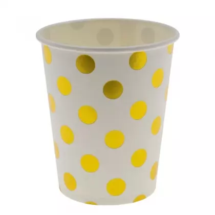 Ποτήρια Χάρτινα Μίας Χρήσης Με Μεγάλα Πουά 250ml Συσκευασία 10 Τεμαχίων