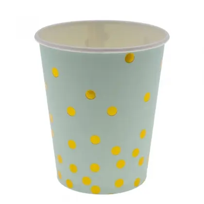 Ποτήρια Χάρτινα Μίας Χρήσης Με Μικρά Πουά 250ml Συσκευασία 10 Τεμαχίων