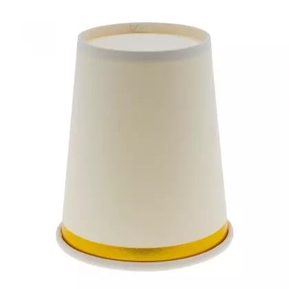 Ποτήρια Χάρτινα Μίας Χρήσης Με Χρυσή Ρίγα 200ml Συσκευασία 10 Τεμαχίων