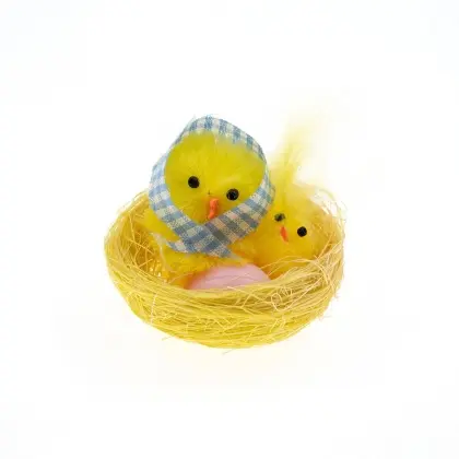 Πουλάκια Διακοσμητικά Σινίλ σε φωλιά 5cm