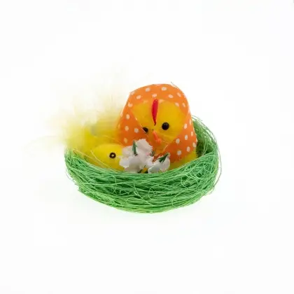 Πουλάκια Διακοσμητικά Σινίλ σε φωλιά 5cm