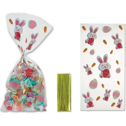 Σακουλάκι ΟΡΡ Με Σχέδιο Λαγουδάκι 12.5x27cm Συσκευασία 5 Τεμαχίων