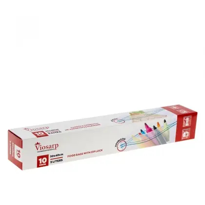 Σακουλάκια Τροφίμων Με Αεροστεγές Κλείσιμο Με Διπλό Zip 30x40cm Συσκευασία 10 Τεμαχίων